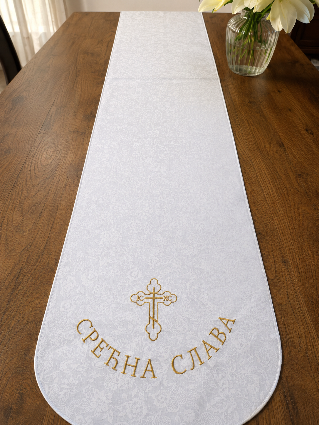 Oval Cotton Shaped Table Runner