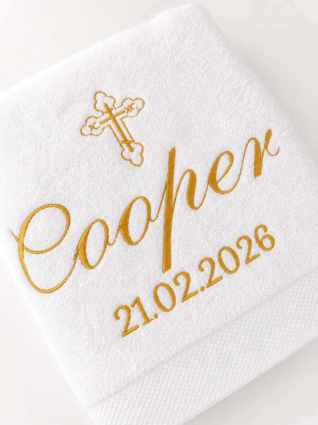 Christening Towel ~ one side design - Image 2
